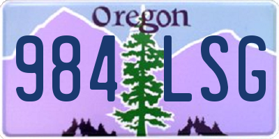 OR license plate 984LSG