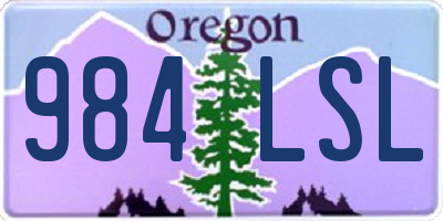 OR license plate 984LSL