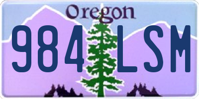 OR license plate 984LSM