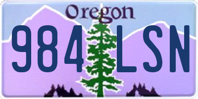 OR license plate 984LSN