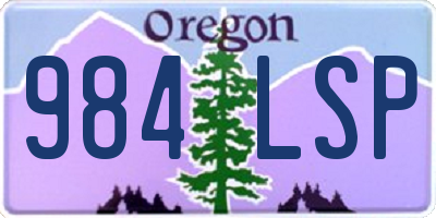 OR license plate 984LSP