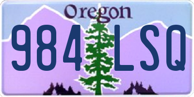 OR license plate 984LSQ