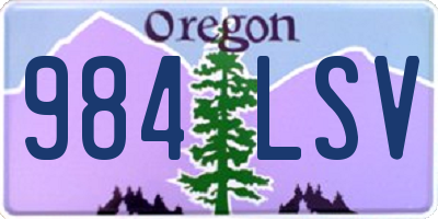 OR license plate 984LSV