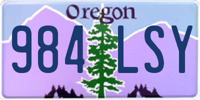 OR license plate 984LSY