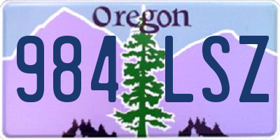 OR license plate 984LSZ