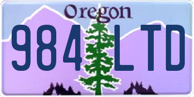OR license plate 984LTD