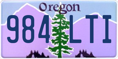 OR license plate 984LTI