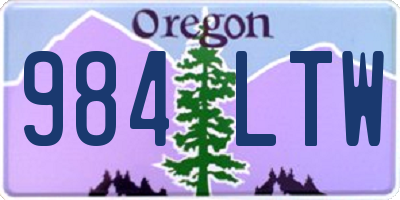 OR license plate 984LTW