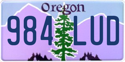 OR license plate 984LUD