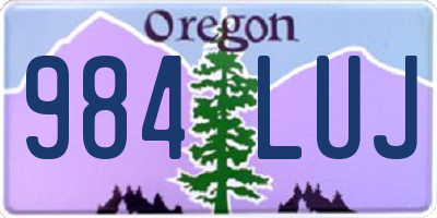 OR license plate 984LUJ