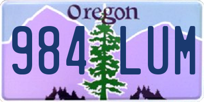 OR license plate 984LUM