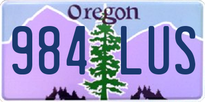 OR license plate 984LUS