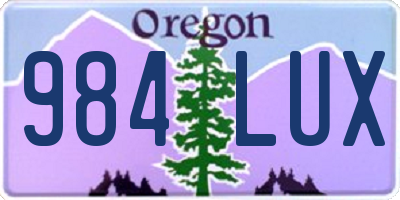 OR license plate 984LUX