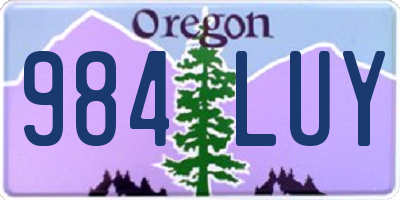 OR license plate 984LUY