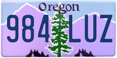 OR license plate 984LUZ