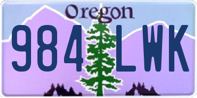 OR license plate 984LWK