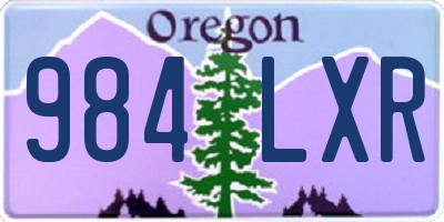 OR license plate 984LXR