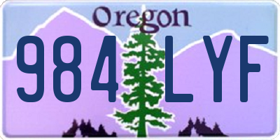 OR license plate 984LYF