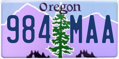 OR license plate 984MAA