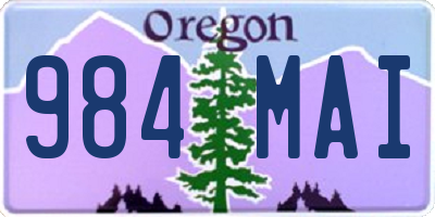 OR license plate 984MAI