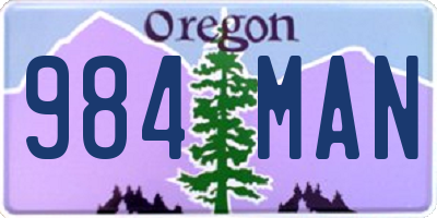 OR license plate 984MAN