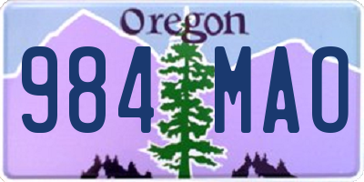 OR license plate 984MAO