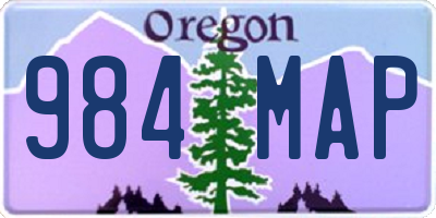 OR license plate 984MAP
