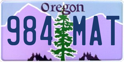 OR license plate 984MAT