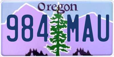 OR license plate 984MAU