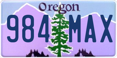 OR license plate 984MAX