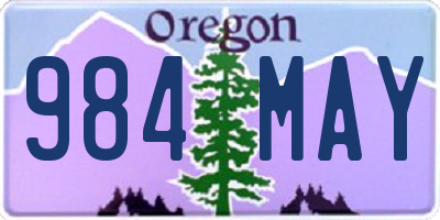 OR license plate 984MAY