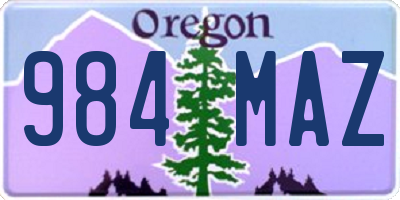 OR license plate 984MAZ