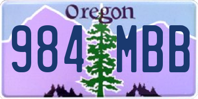 OR license plate 984MBB