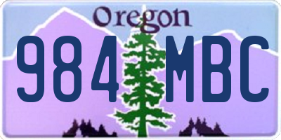 OR license plate 984MBC