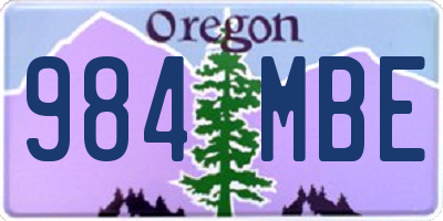 OR license plate 984MBE