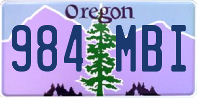 OR license plate 984MBI