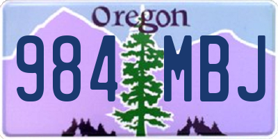 OR license plate 984MBJ