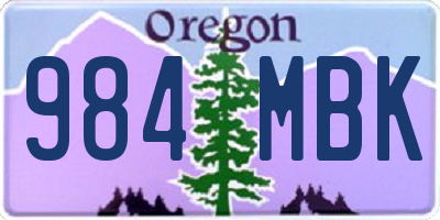 OR license plate 984MBK