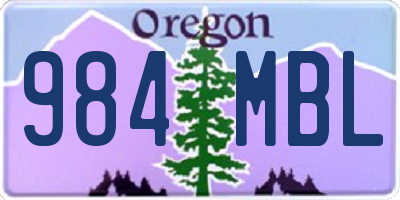 OR license plate 984MBL