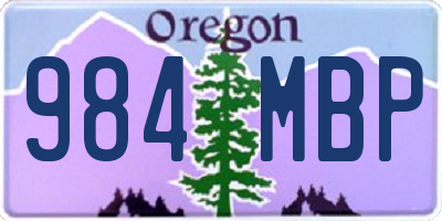 OR license plate 984MBP