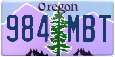 OR license plate 984MBT