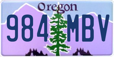 OR license plate 984MBV