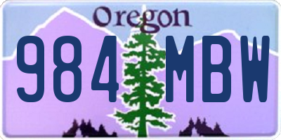 OR license plate 984MBW