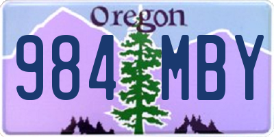 OR license plate 984MBY