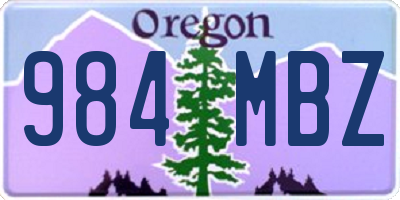 OR license plate 984MBZ