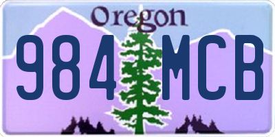 OR license plate 984MCB