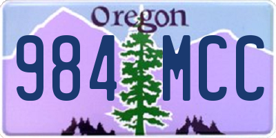 OR license plate 984MCC