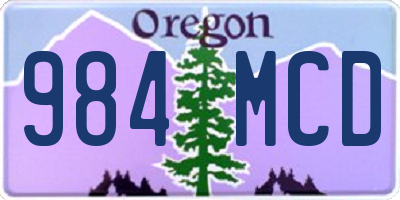 OR license plate 984MCD