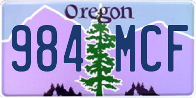 OR license plate 984MCF