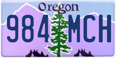 OR license plate 984MCH